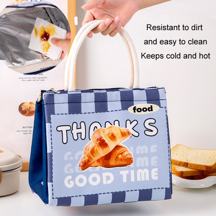 Cute Cartoon Portable Thermal Bento Bag Thickened Aluminum Film Insulation Lunch Box Storage Bag, Style: Bread