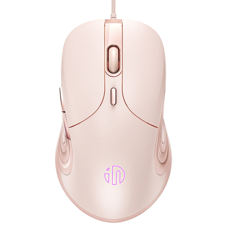 Inphic B8 Mute Light Emitting Wired Mice Home Office Gaming Computer Mouse - Milk Tea Color