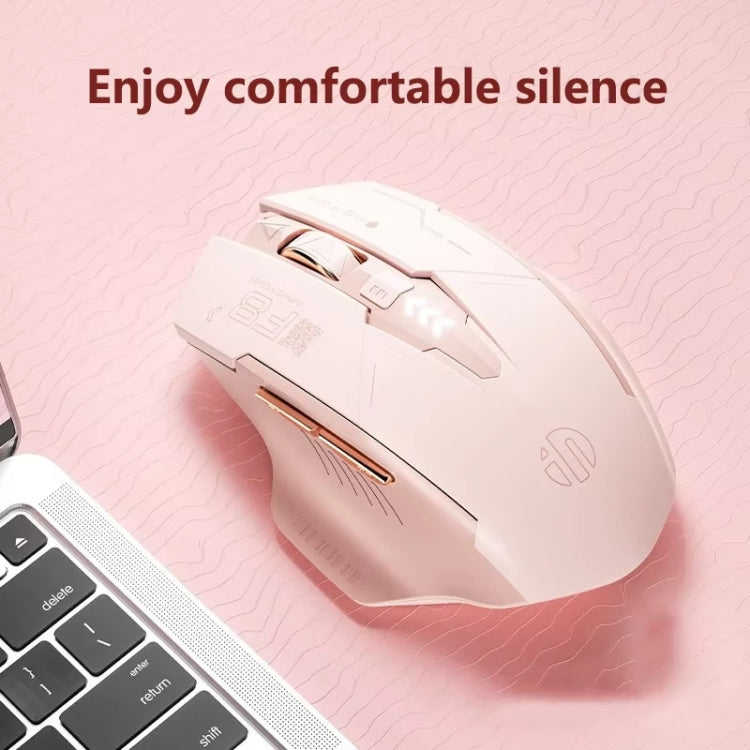 Inphic F8 2.4G Wireless Mute Charging Computer Gaming Mouse - Milk Tea Color