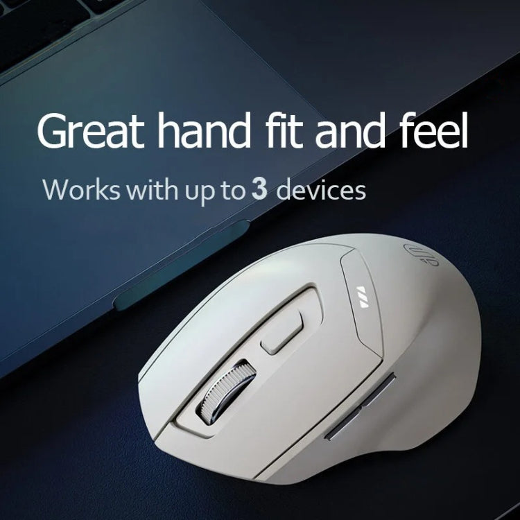 Inphic DR6 2.4G Wireless + Bluetooth 5.0/4.0 Tri-mode Charging Mute Office Gaming Computer Mouse - White Apricot