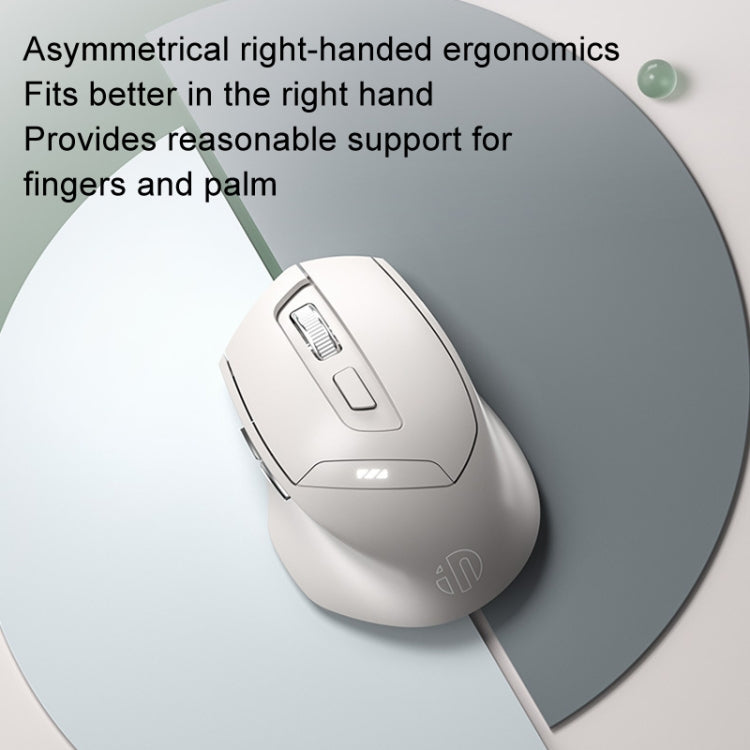 Inphic DR6 2.4G Wireless + Bluetooth 5.0/4.0 Tri-mode Charging Mute Office Gaming Computer Mouse - White Apricot