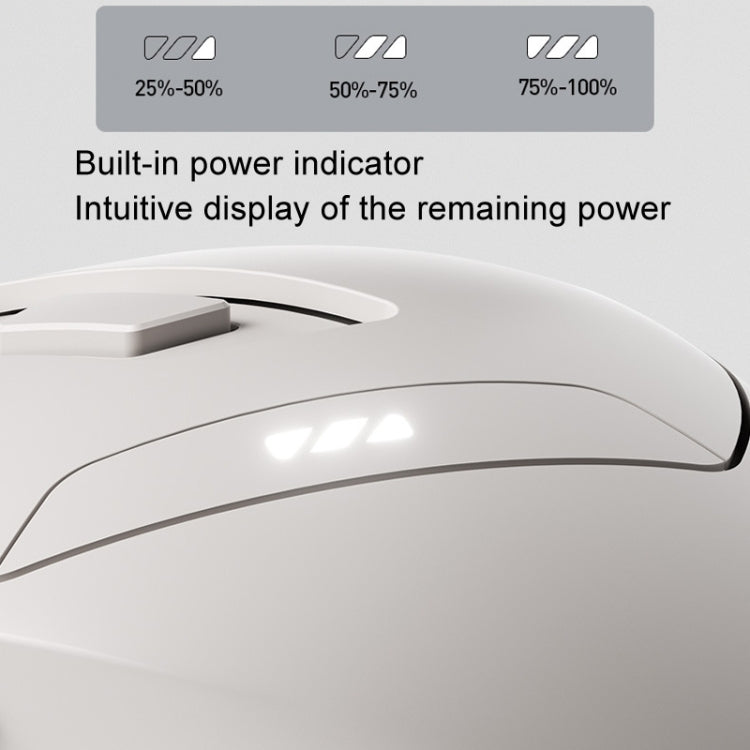 Inphic DR6 2.4G Wireless + Bluetooth 5.0/4.0 Tri-mode Charging Mute Office Gaming Computer Mouse - White Apricot