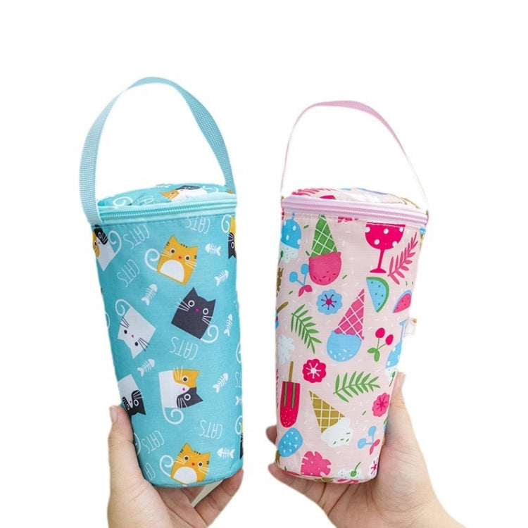 Portable Milk Tea Tote Bag Heat Preservation Eco-friendly Handbag Carrying Insulated Cup Cover, Style: Lemon