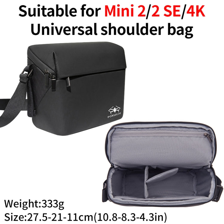 For DJI Mini 4K / Mini 2 SE / Mini 2 Portable Waterproof Shoulder Bag Messenger Bag - Black