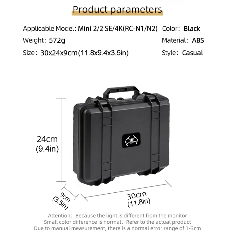 For DJI Mini 4K / Mini 2 SE / Mini 2 Suitcase Explosion-Proof Box Compatible With RC-N1 / N2 - Black