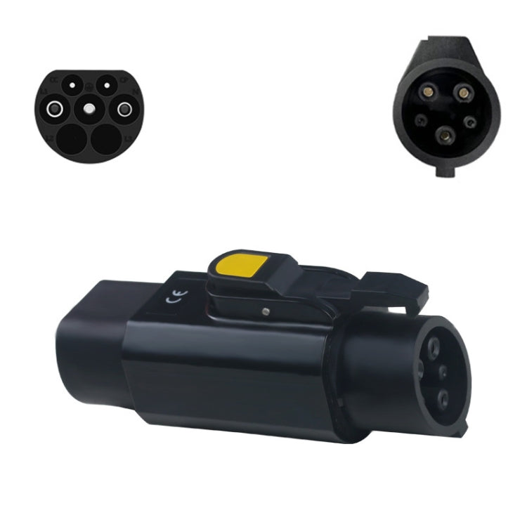 TYPE2-TYPE1 New Energy Vehicle Charging Station Adapter - Black