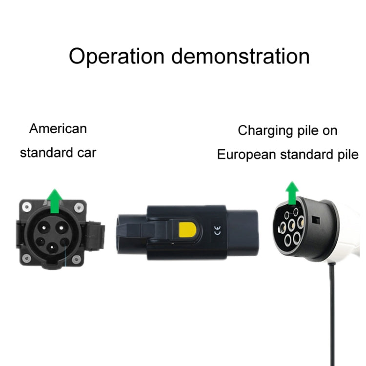 TYPE2-TYPE1 New Energy Vehicle Charging Station Adapter - Black
