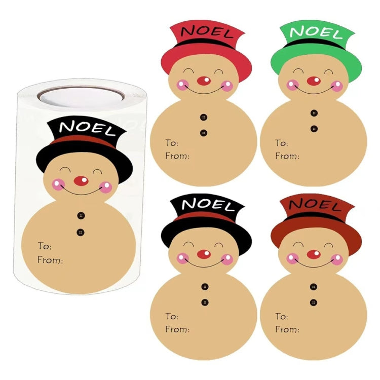 100pcs/Roll Christmas Decoration Stickers Holiday Gift Tag Tape - 75x50mm