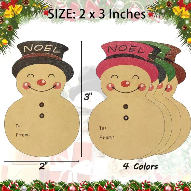 100pcs/Roll Christmas Decoration Stickers Holiday Gift Tag Tape - 75x50mm