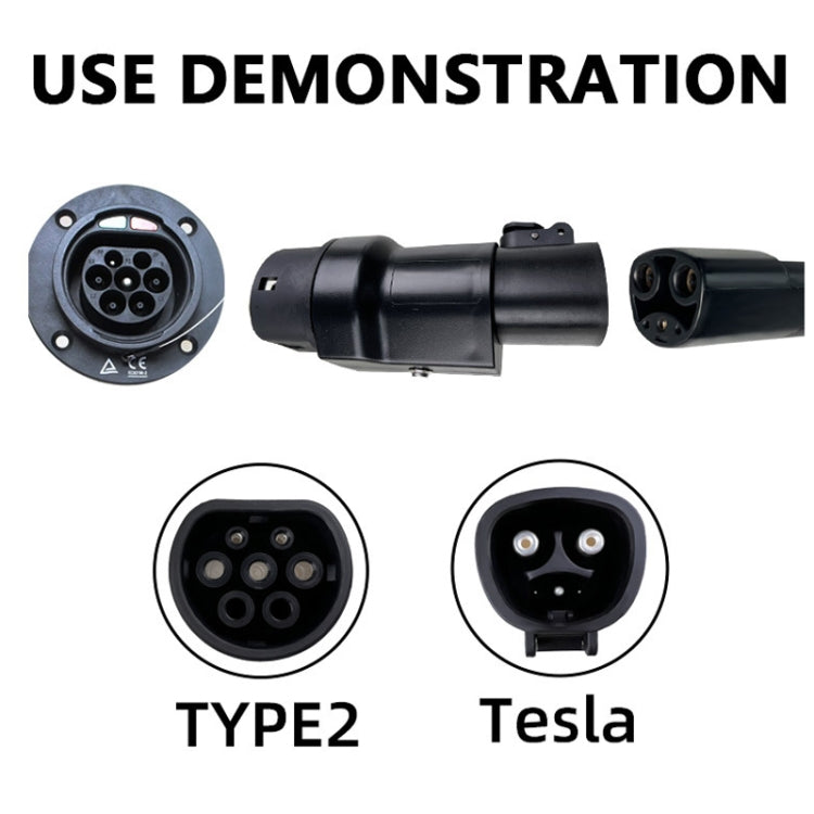 For Tesla-TYPE2 Electric Vehicle Charging Station Adapter Conversion Head - QYTZO-32-220V