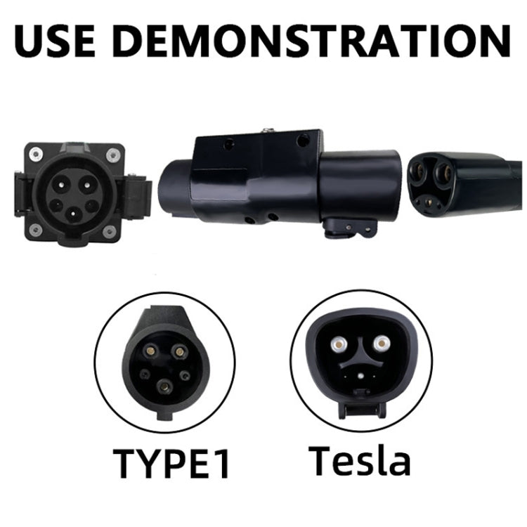 For Tesla-TYPE1 Electric Vehicle Charging Station Adapter Conversion Head - Black