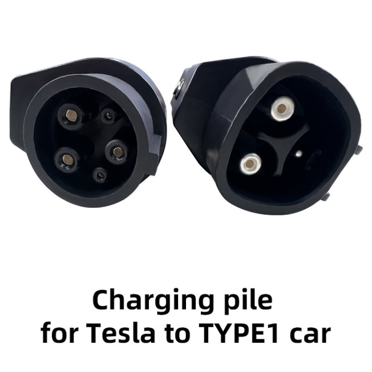 For Tesla-TYPE1 Electric Vehicle Charging Station Adapter Conversion Head - Black