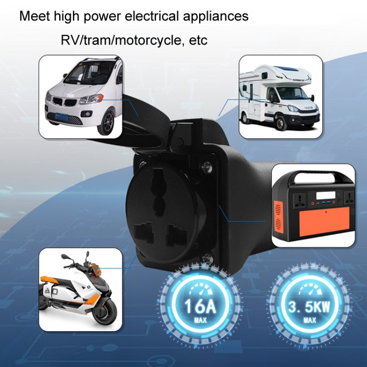 EU Standard Power Supply TYPE2 Charging Pile Converter Plug - Black