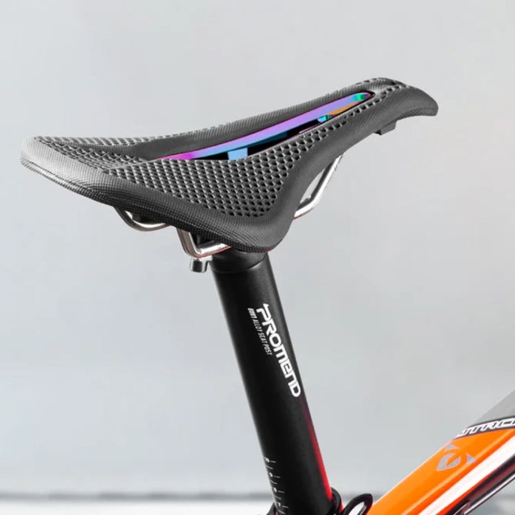PROMEND SD-577 Bicycle Honeycomb Bionic Structure Saddle Hollow Steel Bow Breathable Comfort Saddle, Size: M - Black Surface Colorful Shell Bottom