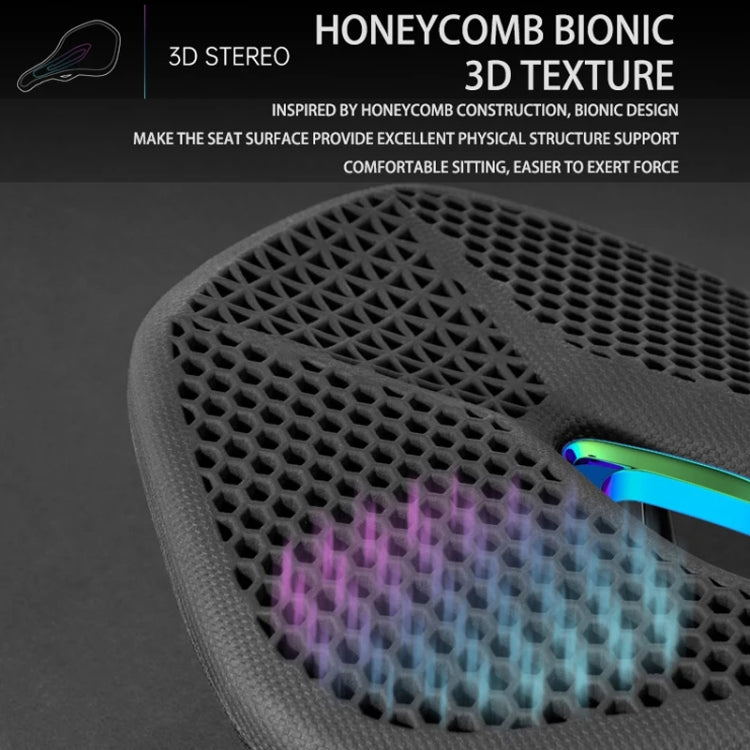 PROMEND SD-577 Bicycle Honeycomb Bionic Structure Saddle Hollow Steel Bow Breathable Comfort Saddle, Size: M - Black Surface Colorful Shell Bottom