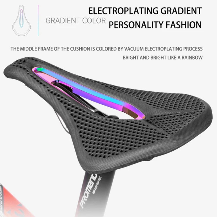 PROMEND SD-577 Bicycle Honeycomb Bionic Structure Saddle Hollow Steel Bow Breathable Comfort Saddle, Size: M - Black Surface Colorful Shell Bottom