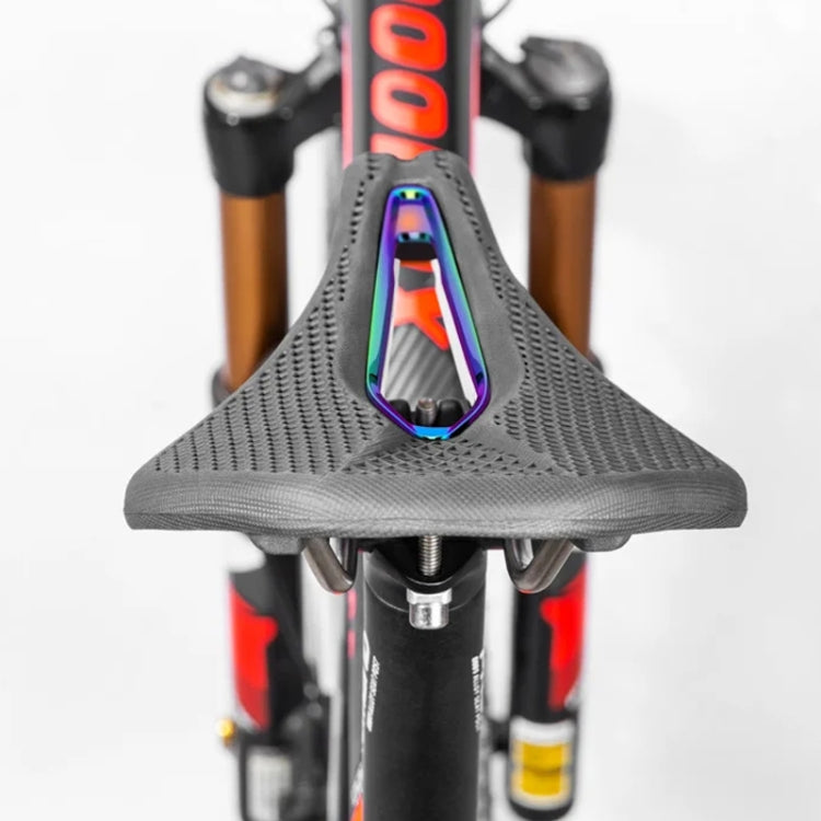 PROMEND SD-577 Bicycle Honeycomb Bionic Structure Saddle Hollow Steel Bow Breathable Comfort Saddle, Size: M - Black Surface Colorful Shell Bottom