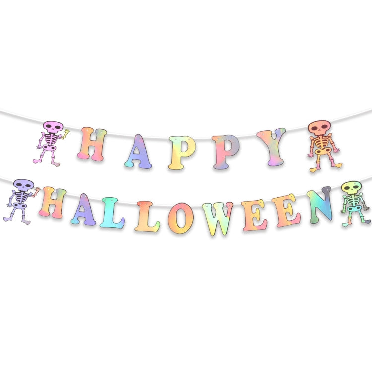 Halloween Party Letter Hanging Ornaments Decorative Flags Party Scene Decoration Props - Colorful