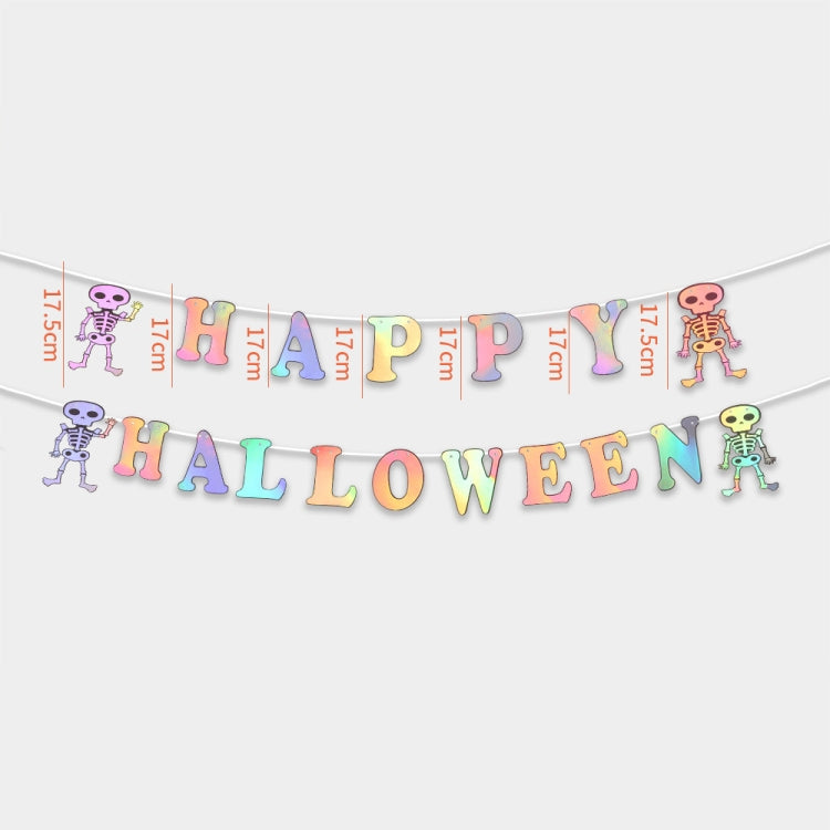 Halloween Party Letter Hanging Ornaments Decorative Flags Party Scene Decoration Props - Colorful