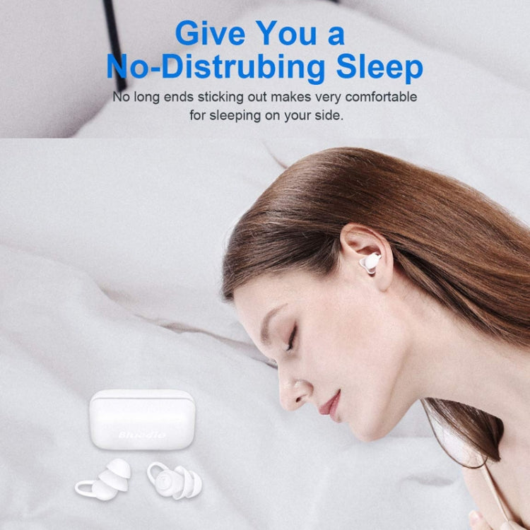 Bluedio NE Sleeping Silicone Earplugs Noise Reducing Soundproofing Earplugs With Storage Case - White