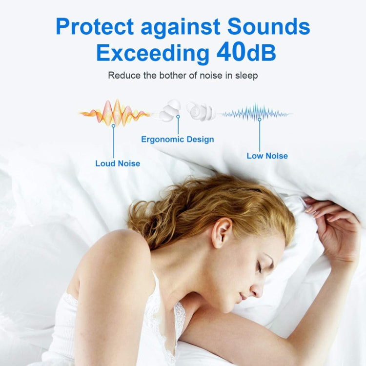 Bluedio NE Sleeping Silicone Earplugs Noise Reducing Soundproofing Earplugs With Storage Case - White