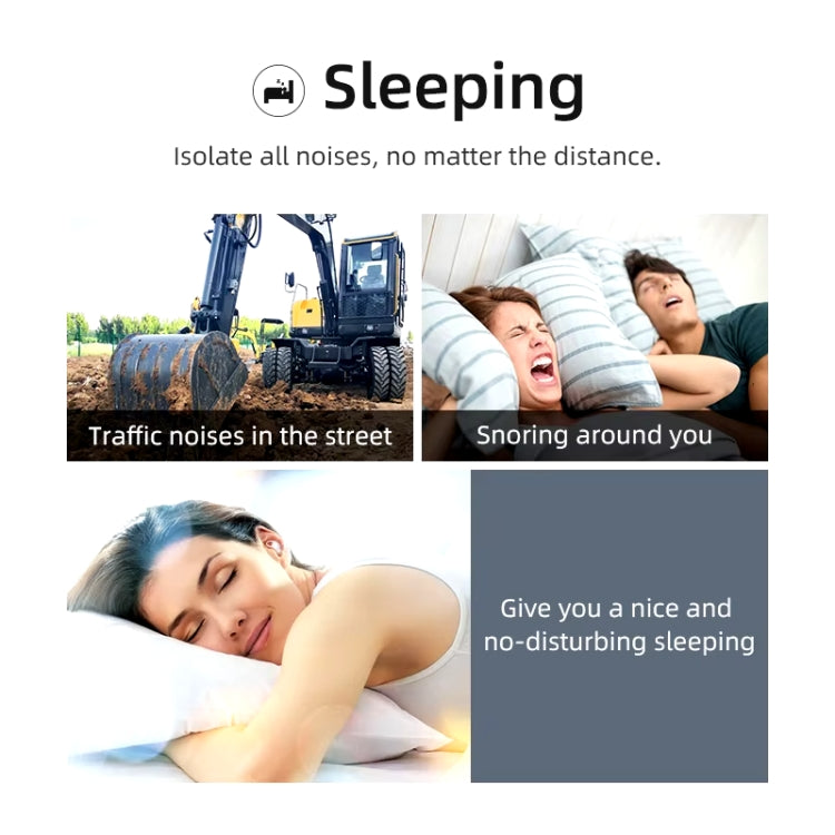 Bluedio NE Sleeping Silicone Earplugs Noise Reducing Soundproofing Earplugs With Storage Case - White