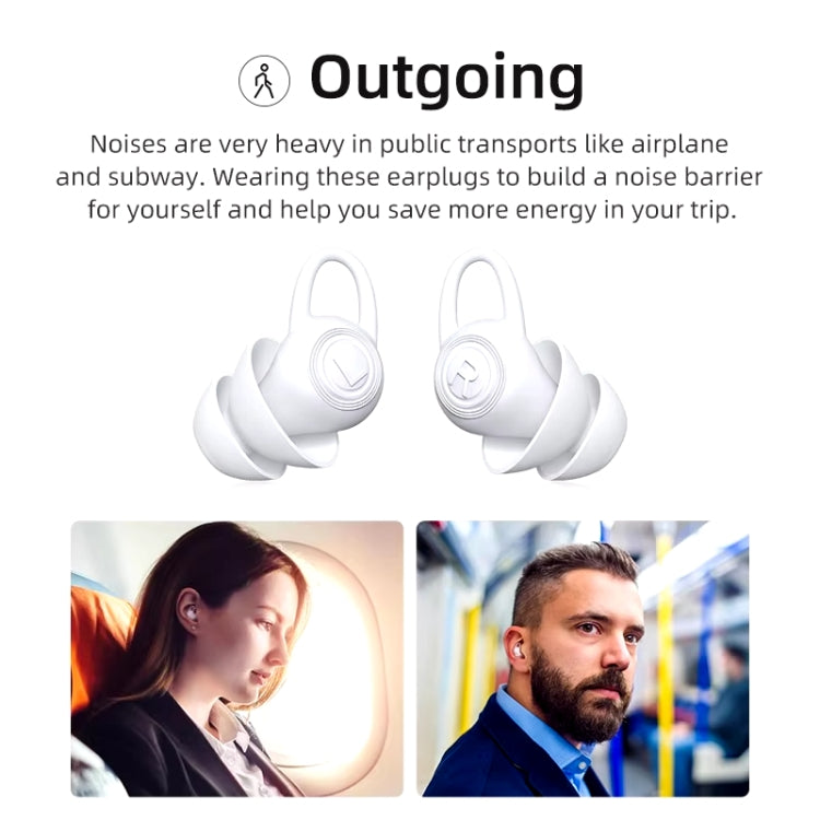 Bluedio NE Sleeping Silicone Earplugs Noise Reducing Soundproofing Earplugs With Storage Case - White