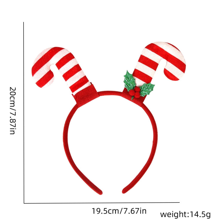 3D Cartoon Christmas Headband Christmas Party Decorations, Color: Double Crutches