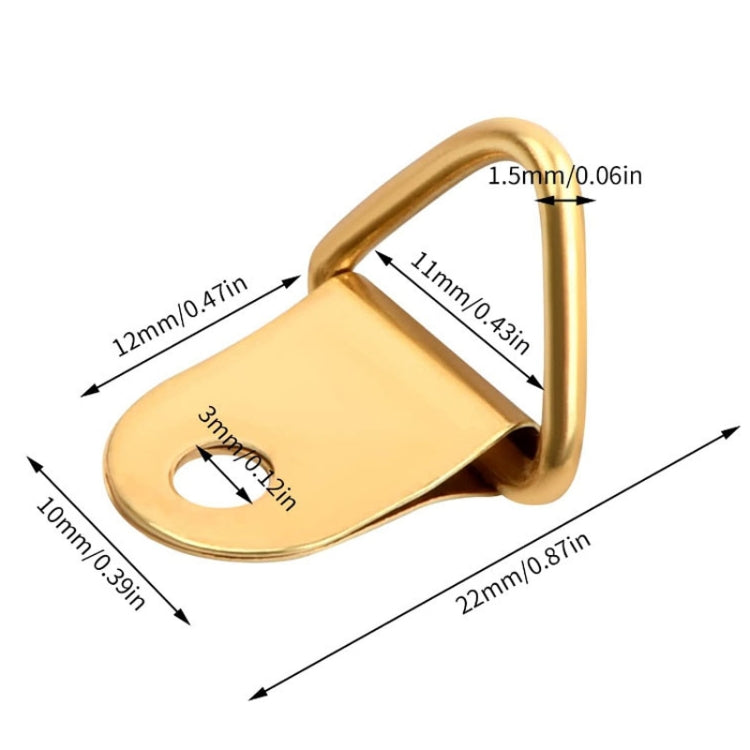 50pcs /Pack Photo Frame Hooks Hangers Triangle Single Hole Picture Hooks  with Screws - Gold
