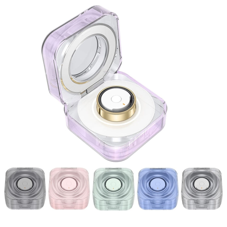 For Samsung Galaxy Ring Charging Case Protective Cover Smart Ring Accessories - Transparent