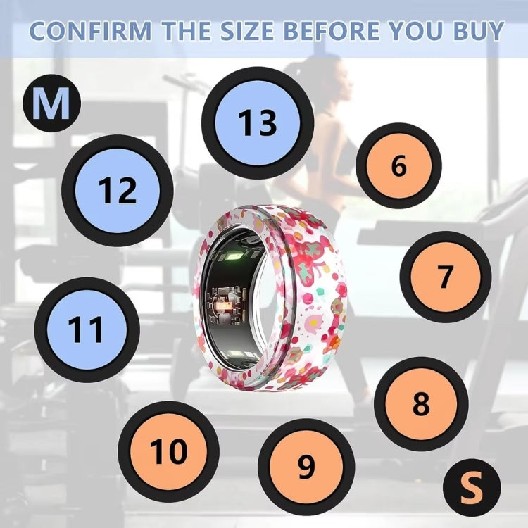 For Samsung Galaxy Ring / Oura Ring Silicone Elastic Printing Cover Scratch Resistant Case, Size: M