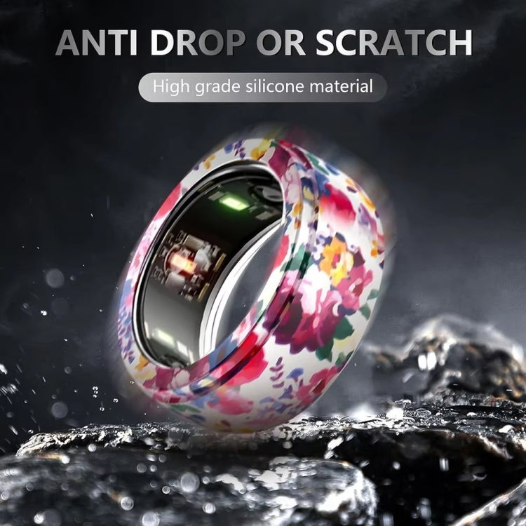 For Samsung Galaxy Ring / Oura Ring Silicone Elastic Printing Cover Scratch Resistant Case, Size: M