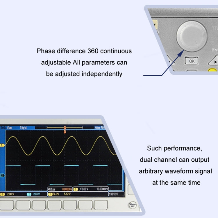 JUNTEK Programmable Dual-Channel DDS Function Arbitrary Waveform Signal Generator, Frequency: 15MHz