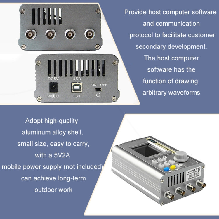 JUNTEK Programmable Dual-Channel DDS Function Arbitrary Waveform Signal Generator, Frequency: 40MHz