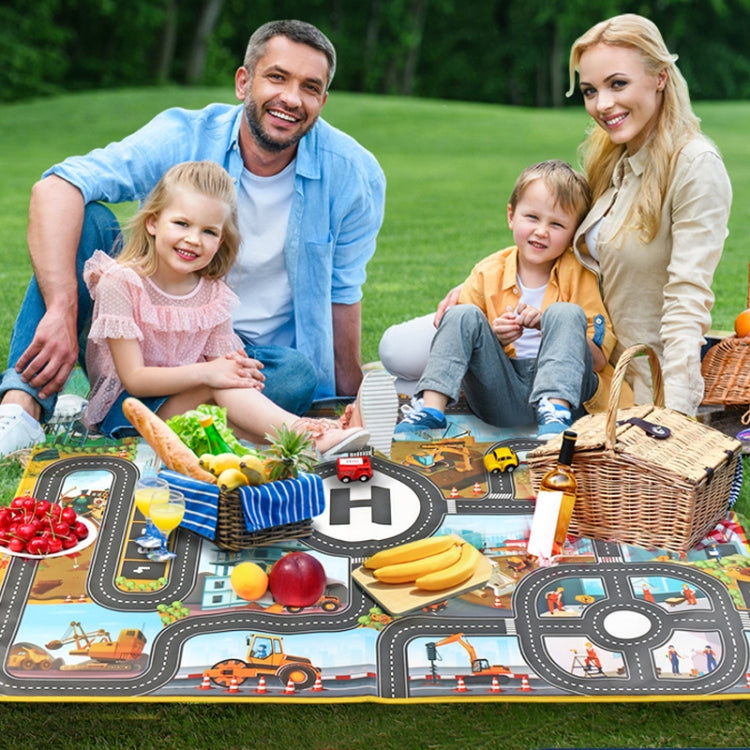 130 x 100cm Engineering Parking Scene Play Mat Outdoor Picnic Beach Mat