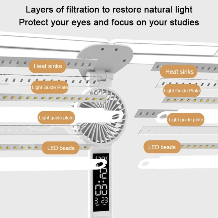 4-head Desk Lamp Foldable Reading Lamp 3-gear Color Adjustment, Spec: Plug-in Basic Model