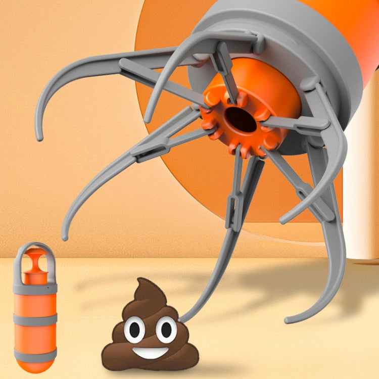 Pet Outing Portable Poop Scooper Dog Feces 6 Claws Pick Up Tools - Orange