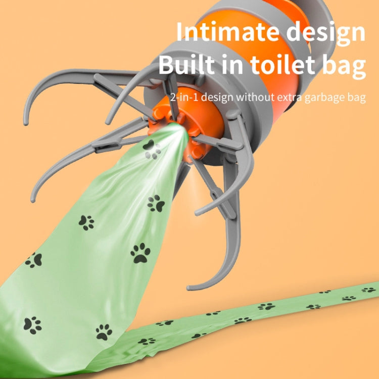 Pet Outing Portable Poop Scooper Dog Feces 6 Claws Pick Up Tools - Orange