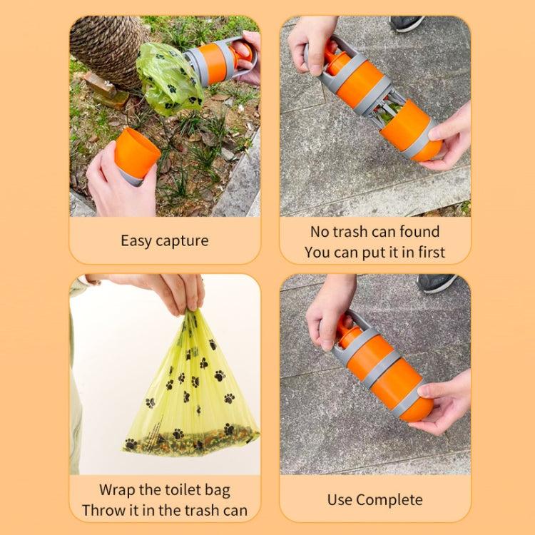 Pet Outing Portable Poop Scooper Dog Feces 6 Claws Pick Up Tools - Orange