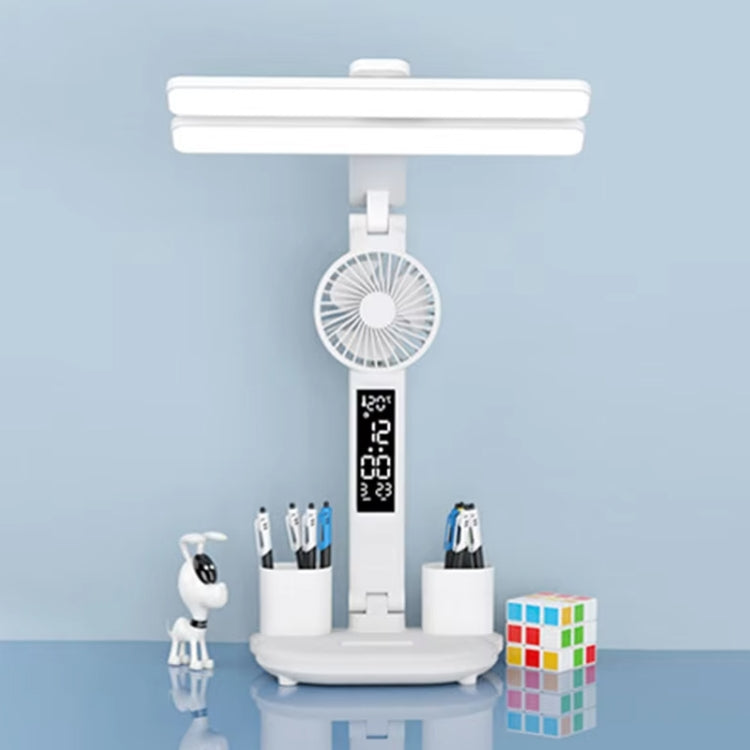 Double Head Horizontal Desk Lamp 3 Light Color Reading Lamp, Spec: Plug-in Basic Model