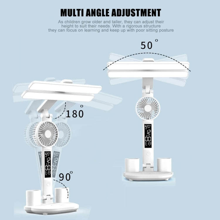 Double Head Horizontal Desk Lamp 3 Light Color Reading Lamp, Spec: Plug-in Clock Model