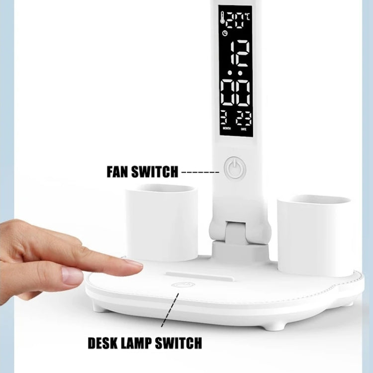Double Head Horizontal Desk Lamp 3 Light Color Reading Lamp, Spec: Charging Clock Model