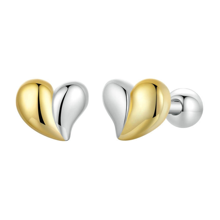 S925 Sterling Silver Heart Earrings Platinum-plated Earrings - BSE1089