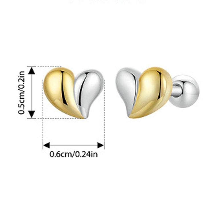 S925 Sterling Silver Heart Earrings Platinum-plated Earrings - BSE1089