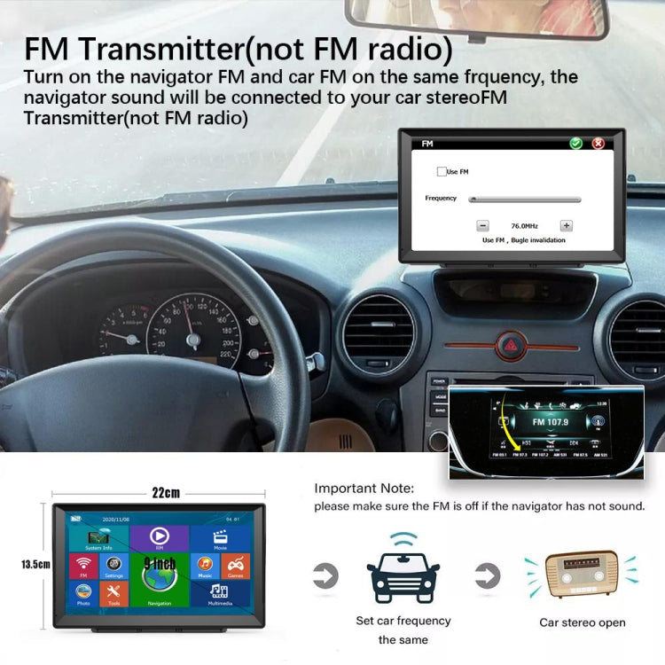 9 Inch 8G/256M Car GPS Navigator With Large Screen Capacitive Bluetooth Map, Area: Southeast Asia Map