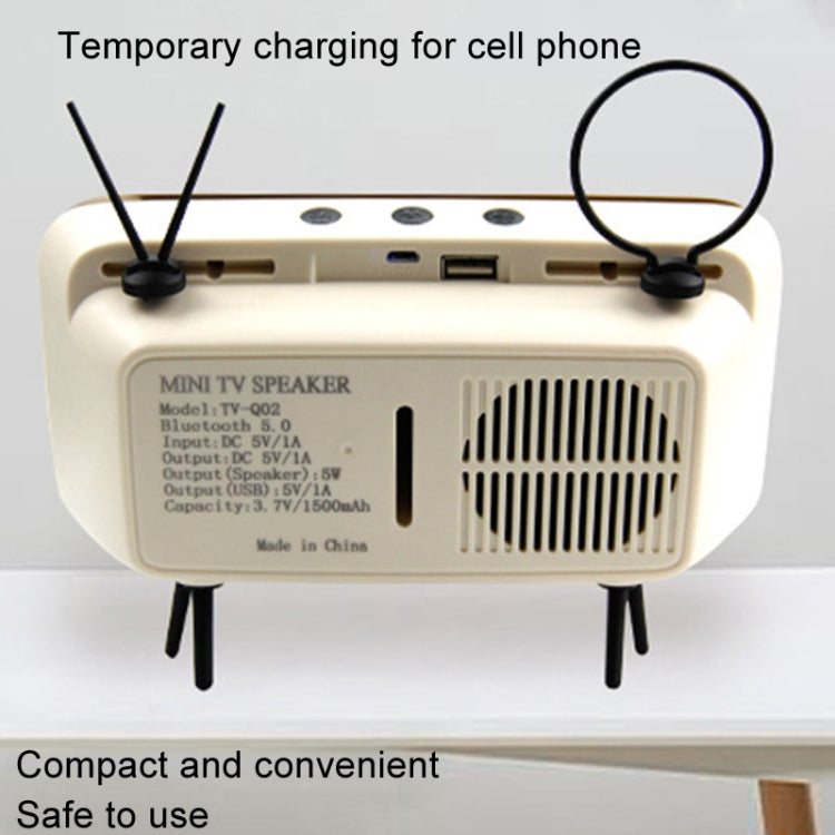 Retro Small TV Desktop Cell Phone Holder With Bluetooth Speaker Player
