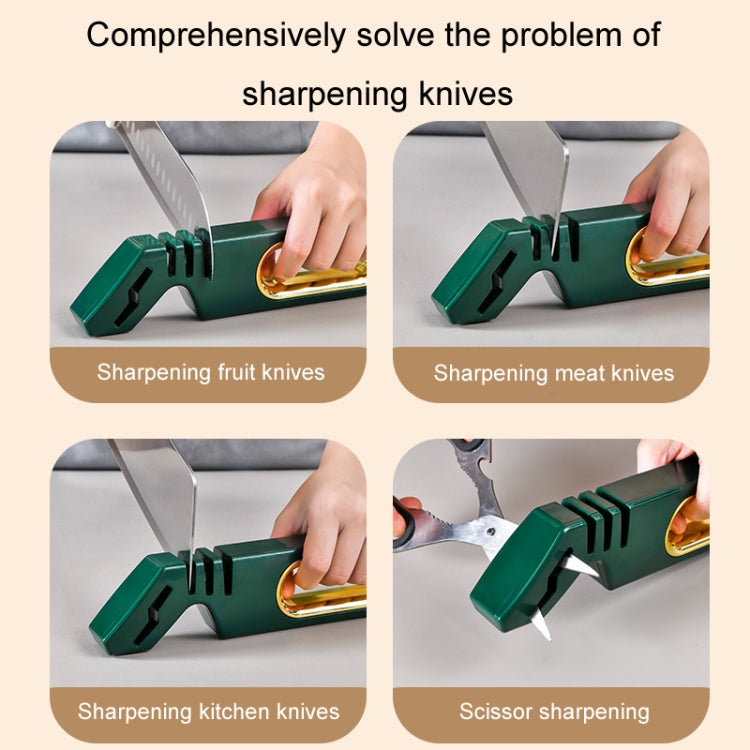 4 In 1 Knife Sharpener 4-Stage Kitchen Quick Sharpening Stone Manual Sharpening Tool