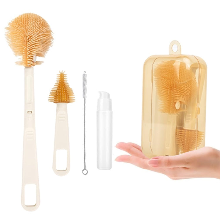 Silicone Portable Baby Bottle Brush Set Travel Cleaning Brush
