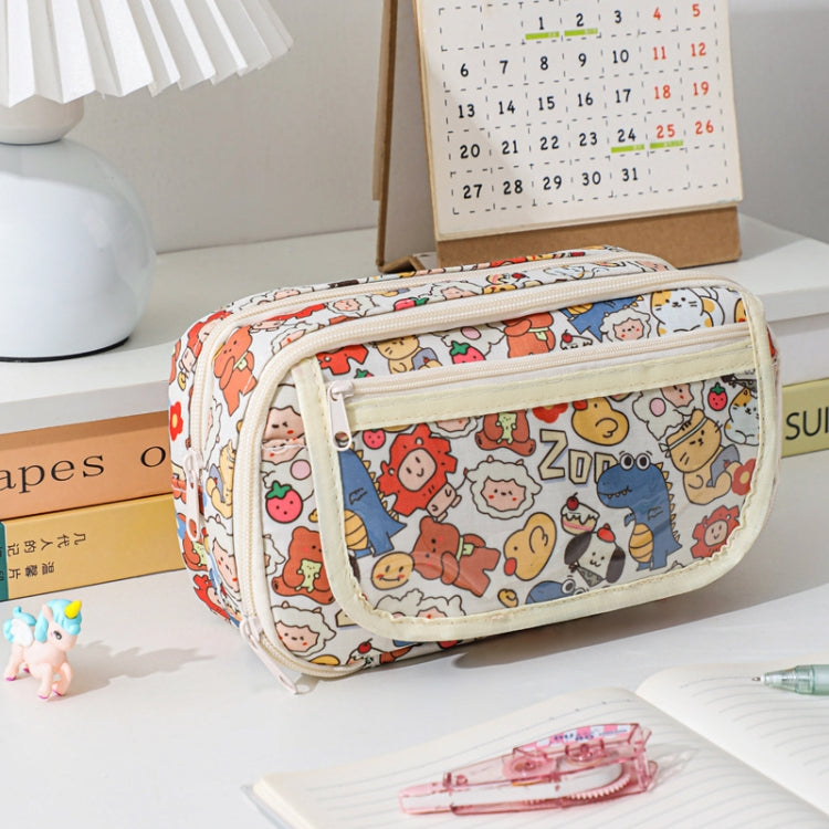 Large Capacity Waterproof Multi-layer Stationery Bag Transparent PVC Pencil Case