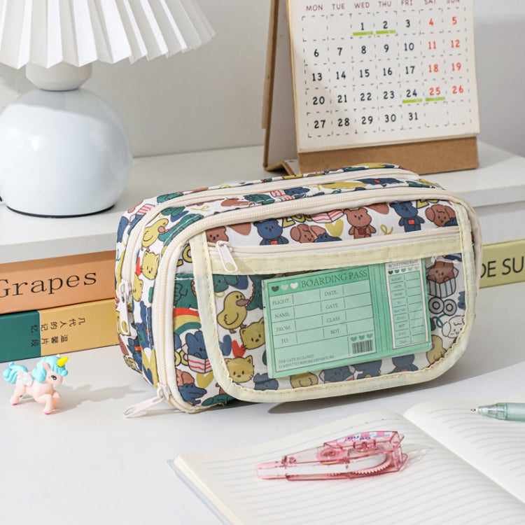Large Capacity Waterproof Multi-layer Stationery Bag Transparent PVC Pencil Case
